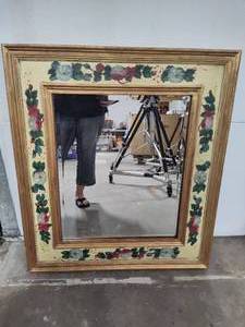 lot 85 image: Handpainted Antique Mirror