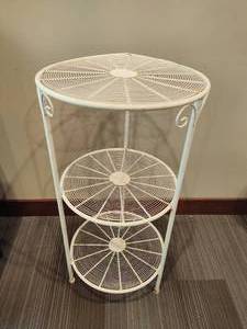 lot 97 image: White Metal Plant Stand