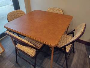 lot 101 image: Card Table  Four Padded Chairs