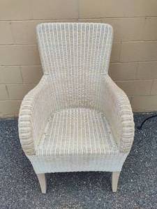 lot 120 image: Whitewashed Wicker Chair