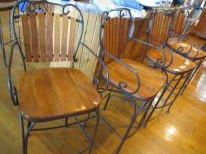 lot 179 image: Set of 4 very sturdy wrought iron a...