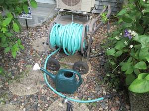 lot 191 image: Manual hose reel with hose and wate...