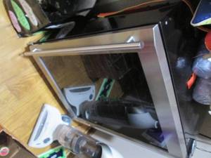 lot 229 image: Glass door mini fridge with stainle...