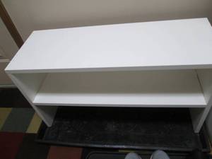 lot 233 image: Wood shoe storage bench with mud ke...