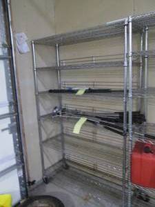 lot 240 image: Rolling metal bakers rack style 6-t...