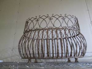 lot 239 image: Large decorative metal basket style...