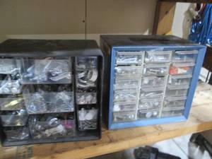lot 261 image: Pair of multi-drawer hardware organ...