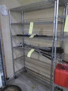 lot 276 image: Rolling metal bakers rack style 6-t...