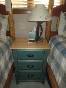 lot 4 image: Rustic feel wood 3-drawer night sta...