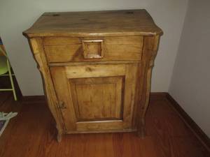 lot 19 image: Rustic tone wood Single door Storag...
