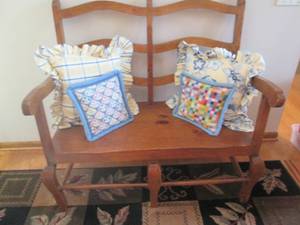 lot 49 image: Vintage hardwood two person sized r...