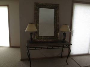 lot 58 image: Metal frame Stone style top sofa ta...
