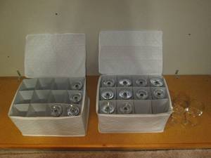 lot 75 image: 16pc clear glass stemware glasses w...