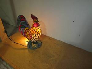 lot 87 image: Decorative Stained glass shaped Roo...