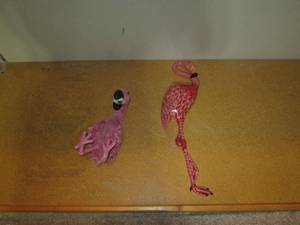lot 89 image: Pair of decorative Pink Flamingos i...