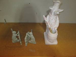 lot 91 image: Very heavy Rabbit themed metal book...