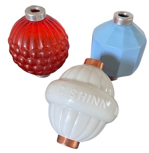 lot 10A image: Set of 3 Vintage Glass Lightning Rod Balls