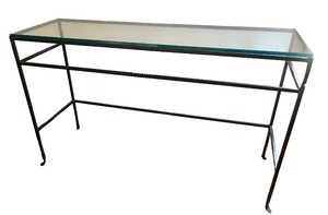 lot 12 image: Modern Glass Console Table with Metal Frame