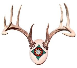 lot 53 image: Decorative Antler Mount with Beaded Design