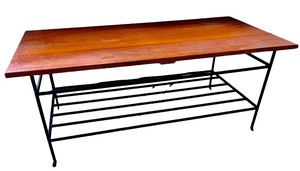 lot 68 image: Wooden Coffee Table with Metal Frame
