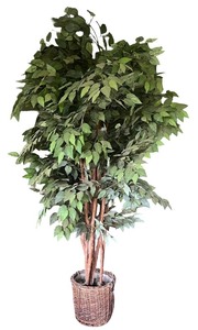lot 70 image: Artificial Large Indoor Plant in Wicker Basket