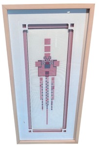 lot 74 image: Framed Geometric Embroidery Artwork on Museum Grade Board