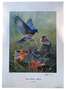 lot 76 image: Limited Edition Print Summer Morning Bluebirds by Joseph Hautman