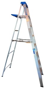 lot 86 image: Werner 8 ft Aluminum Step Ladder 250 lbs Load Capacity