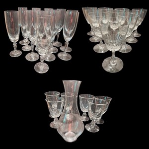 lot 109 image: Collection of Elegant Glassware Including Stemware and Carafe