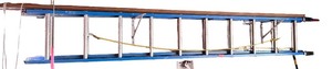 lot 98 image: Keller Model 4920 20ft Fiberglass Extension Ladder Type II