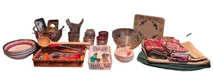 lot 114 image: Kitchenware Collection with Bowls, Utensils, Glassware, and Linens