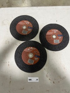 lot 68 image: QTY 3 - 9 MILWAUKEE METAL CUT OF WHEEL