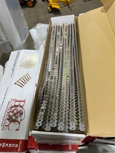 lot 106 image: 9 BOXES OF 1000 #8 X 2 COLLATED SUBFLOOR SCREWS YELLOW ZINC COATED