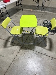 lot 231 image: FOLDING TABLE AND 2 CHAIRS