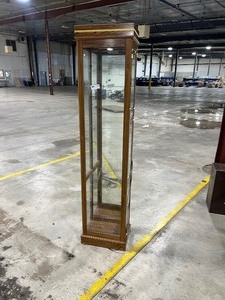 lot 239 image: GLASS DISPLAY CABINET W LIGHT 16W X 12D X 72H