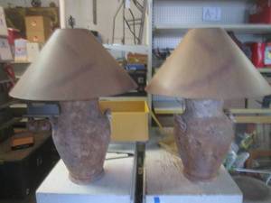 lot 10 image: (EC1) Pair of Vintage Ceramic Terra...
