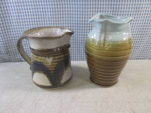 lot 58 image: (FS) 2 Vintage Glazed Stoneware Pot...