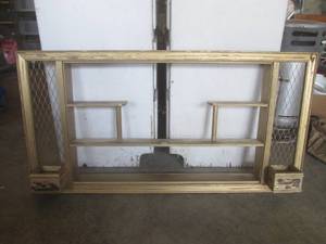 lot 97 image: (BR3) Vintage Wood Wall Decor Shelf...