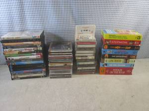 lot 116 image: (EC1) Assortment of DVDs CDs Cass...