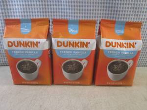 lot 166 image: (B-2) 3 Bags of Dunkin French Vani...