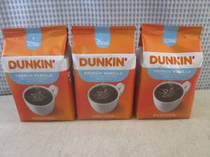 lot 168 image: (B-2) 3 Bags of Dunkin French Vani...