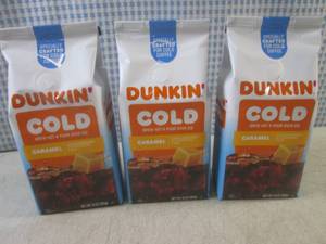 lot 198 image: (C-2) 3 Bags of Dunkin Caramel Col...