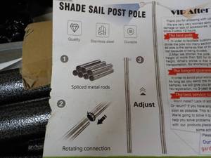 lot 139 image: Shade Sail Post Pole Set...