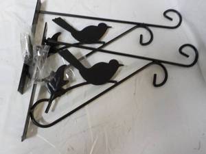 lot 168 image: 2 Metal Brackets with Birds...