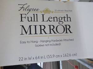lot 202 image: Filigree Full Length Mirror Brass F...