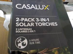 lot 206 image: Casalux 2 pack 3 in 1 Solar Torches...
