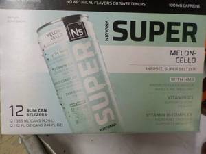 lot 229 image: 12 pack Super Melon Cello Seltzer...