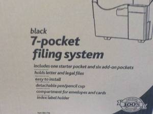 lot 86 image: Office Depot 7 Pocket Filing System...