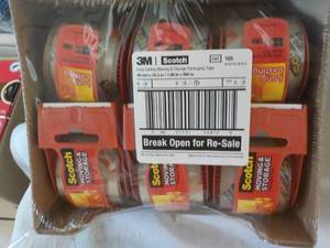 lot 99 image: 6 pack 3M Scotch 2 x 800 Moving a...