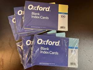 lot 104 image: Colored 5 x 8 Index Cards
